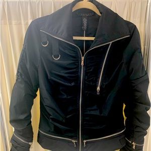 Laundry by Shelli Segal black nylon zipper jacket.  SIZE MEDIUM